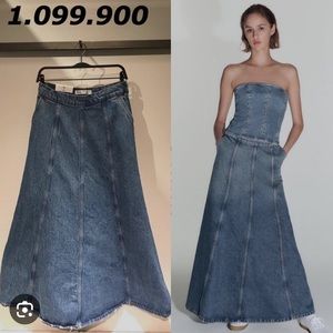 ZARA MAXI DENIM SKIRT
